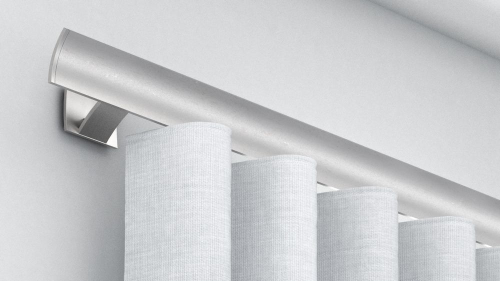 Interstil W1 Design Vorhangschiene für Wellenvorhänge – in Edelstahl