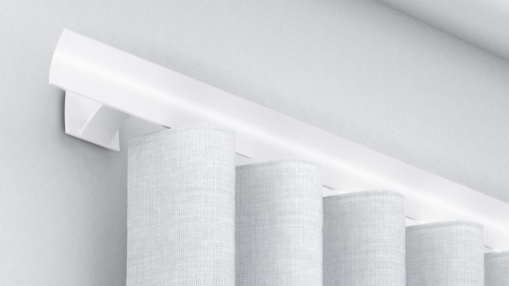 Interstil W1 Design Vorhangschiene für Wellenvorhänge – in Weiß
