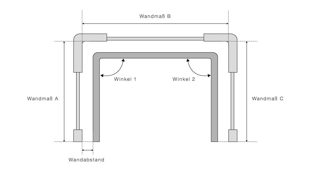 Durchschleuderbogen / Rundbogen (Kurve) für Vorhangschienen