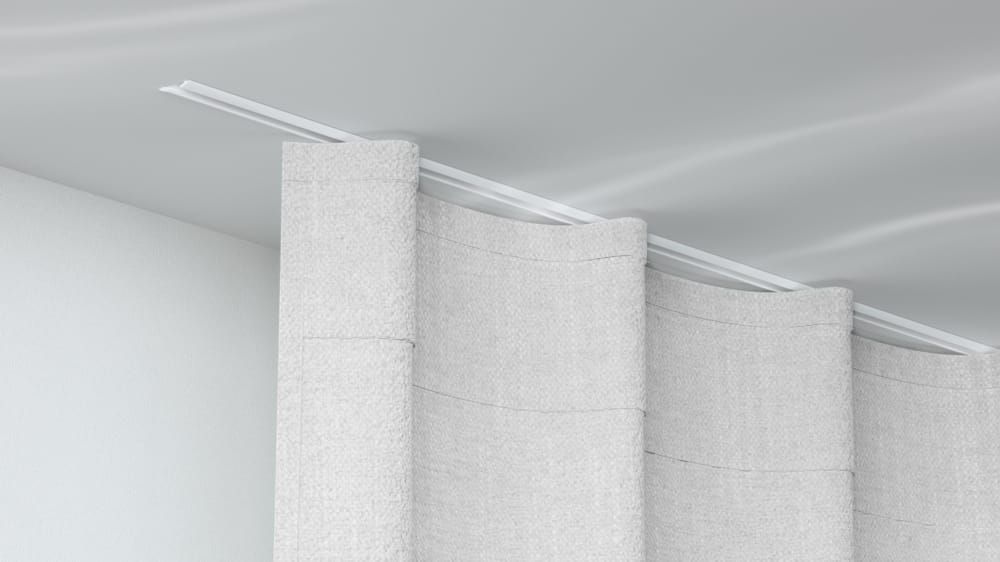 Silent Gliss SG 6011 Vorhang Einnutschiene für Holz &amp; Möbel – mit Vorhang