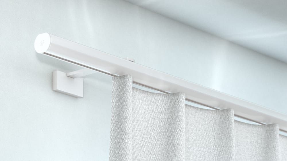 Gardinenschienen Set aus Aluminium zur Wandmontage auf Maß – in Weiß