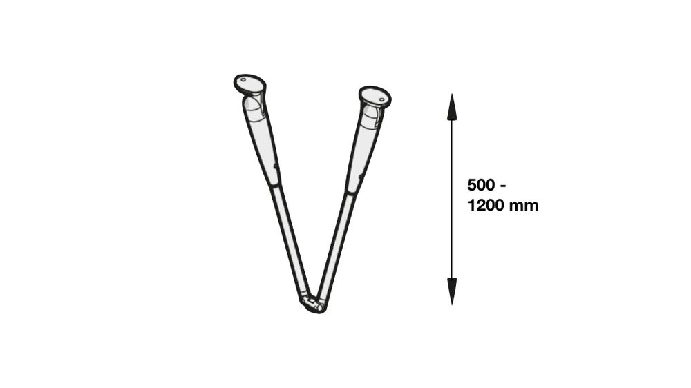 V-Deckenhänger kpl. 500 - 1200 mm-83636