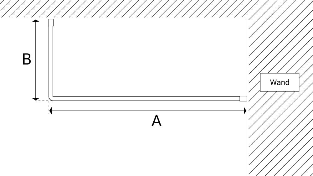 Interstil Cubus 1 L-Form: Quadratische Duschvorhangstange L-Form