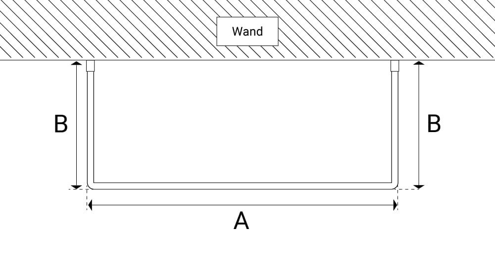 Interstil Cubus 1 U-Form: Quadratische Duschvorhangstange U-Form