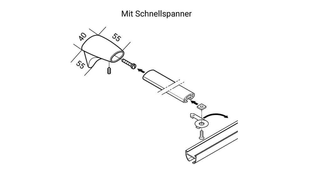 Universalträger für die Wandmontage von Vorhangschienen