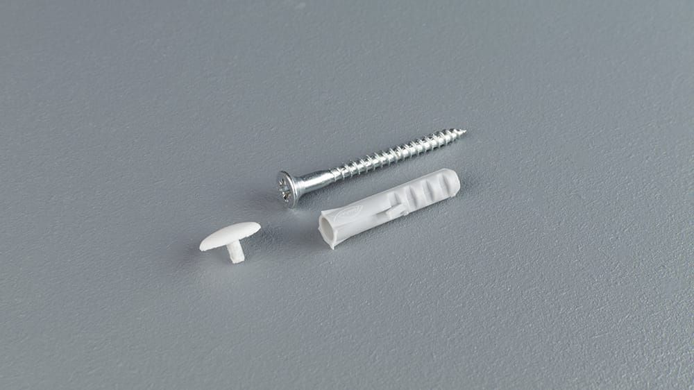 Alugard - 1 Schraube 4 x 45 mit Abdeckkappe und Dübel – Zubehör