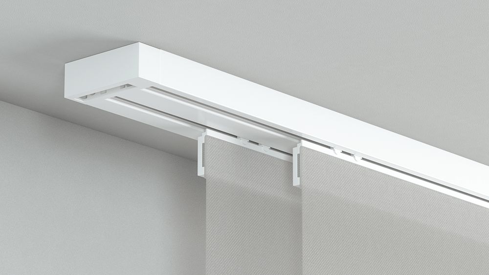 Alugard Flächenvorhangschiene mit Schleuderzug 2-läufig  – in Weiß