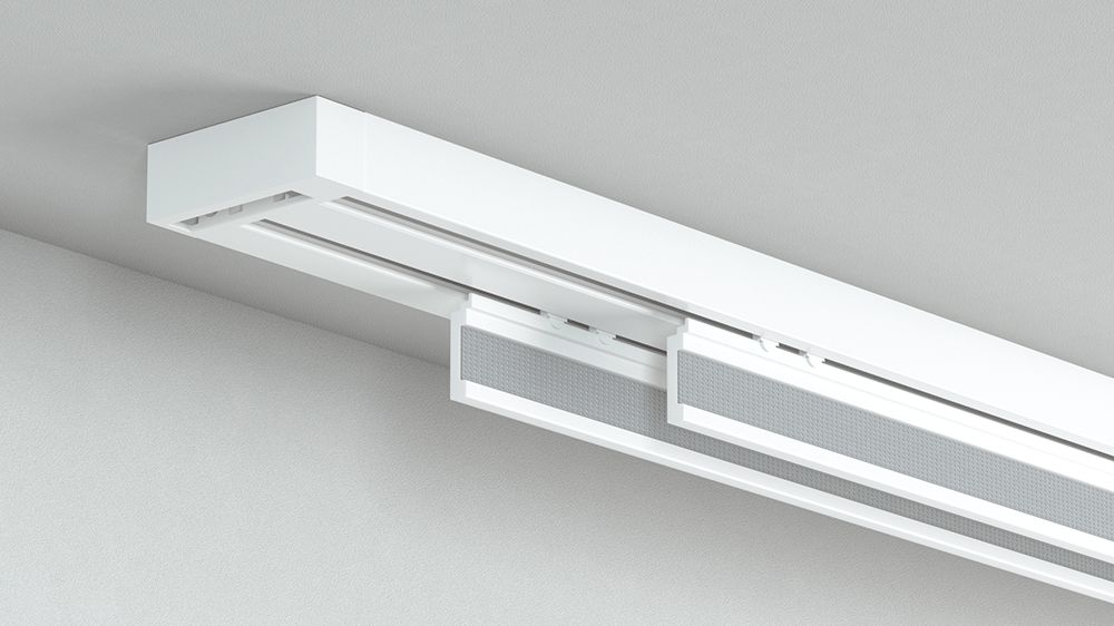 Alugard Flächenvorhangschiene mit Schleuderzug 2-läufig  – in Weiß
