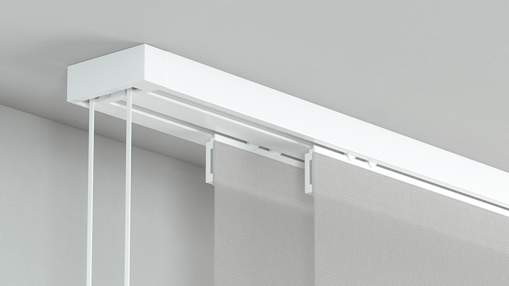 Alugard Flächenvorhangschiene mit Schnurzug 2-läufig – in Weiß