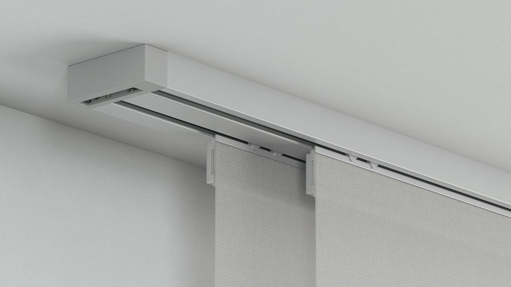 Alugard Flächenvorhangschiene mit Schleuderzug 2-läufig  – in Aluminium