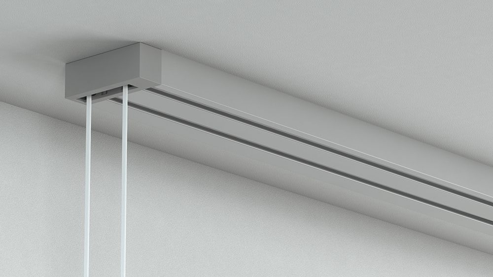 Alugard Flächenvorhangschiene mit Schnurzug 2-läufig – in Aluminium