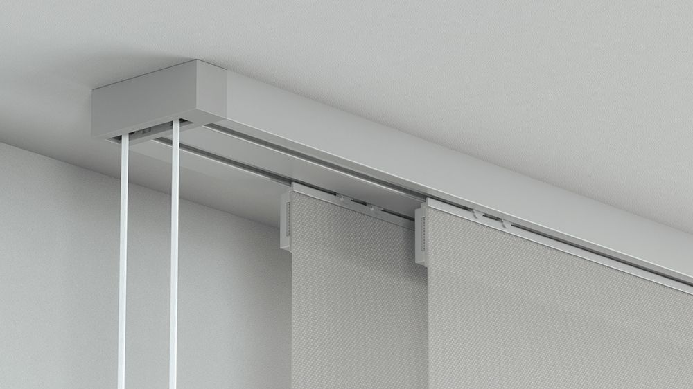 Alugard Flächenvorhangschiene mit Schnurzug 2-läufig – in Aluminium