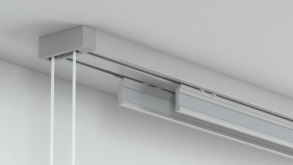 Alugard Flächenvorhangschiene mit Schnurzug 2-läufig – in Aluminium