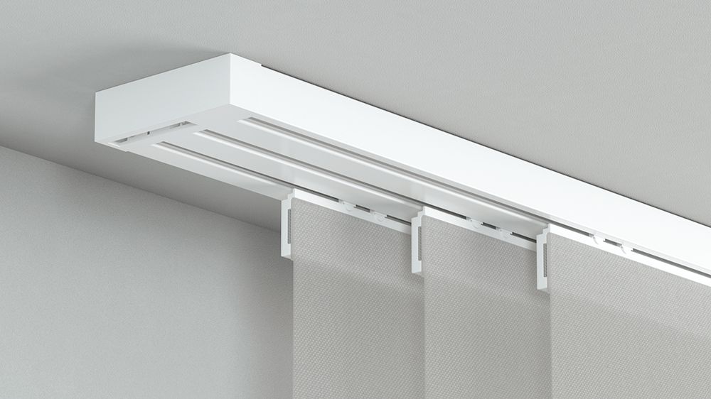 3-läufige Flächenvorhangschiene mit Schleuderzug - Modell 210 – in Weiß