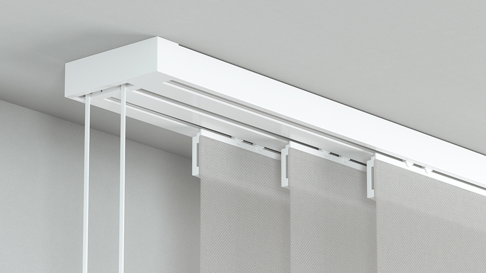 Alugard Flächenvorhangschiene mit Schnurzug 3-läufig – in Weiß
