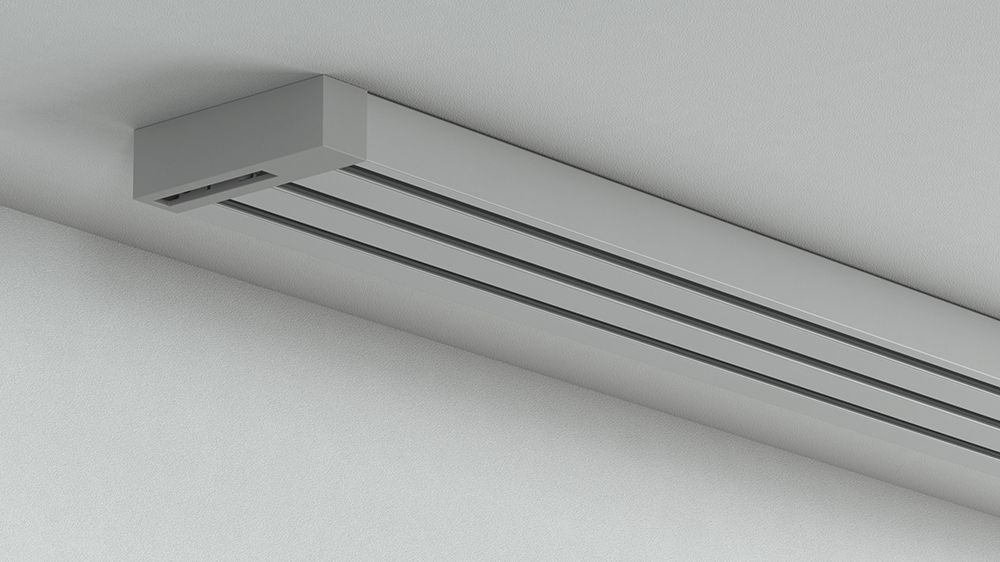 3-läufige Flächenvorhangschiene mit Schleuderzug - Modell 210 – in Aluminium