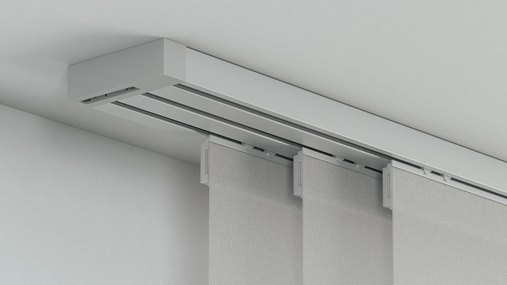3-läufige Flächenvorhangschiene mit Schleuderzug - Modell 210 – in Aluminium
