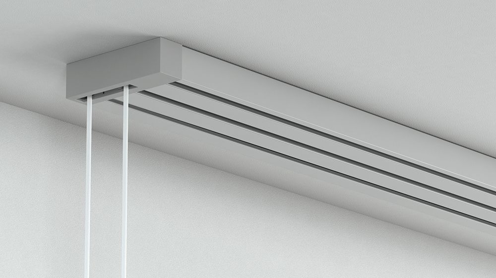 Alugard Flächenvorhangschiene mit Schnurzug 3-läufig – in Aluminium