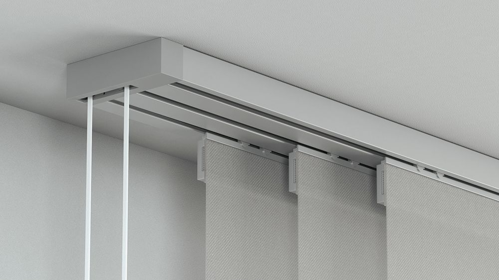 Alugard Flächenvorhangschiene mit Schnurzug 3-läufig – in Aluminium