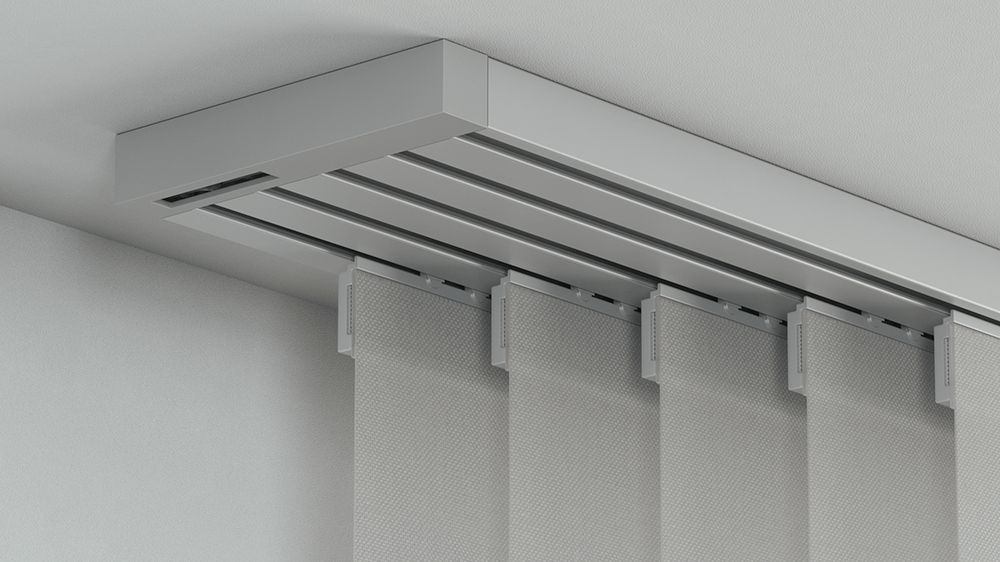 Flächenvorhangschiene mit Schleuderzug 5-läufig – in Aluminium