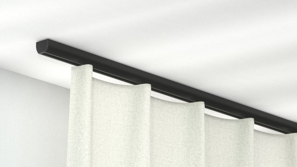 Vorhangschiene schwarz 1-läufig halbrund online kaufen – in Schwarz