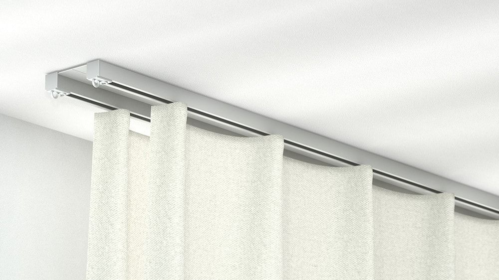 Gardinenschiene zum Aufschrauben an die Decke 2 läufig – in Aluminium