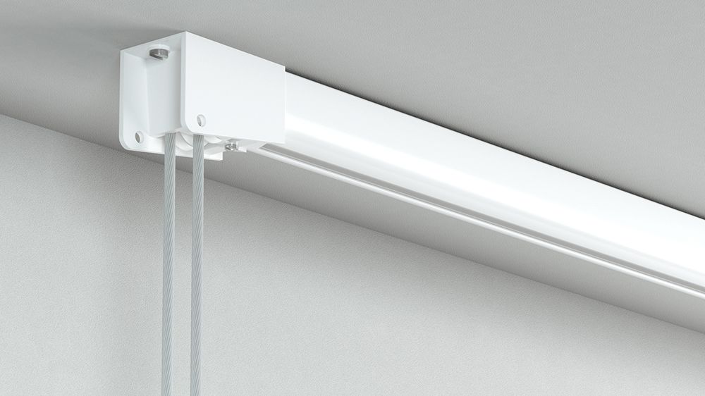 1-läufige Schnurzugschiene Gardine halbrund Modell 510 – in Weiß