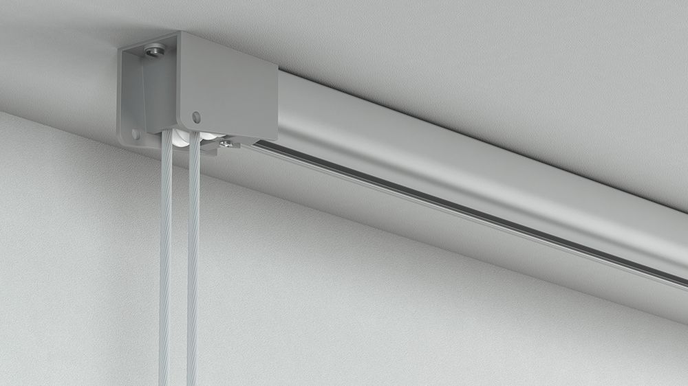 1-läufige Schnurzugschiene Gardine halbrund Modell 510 – in Aluminium