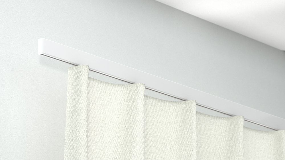 Hochschiene für Gardinen zur Wandmontage Modell 550 – in Weiß