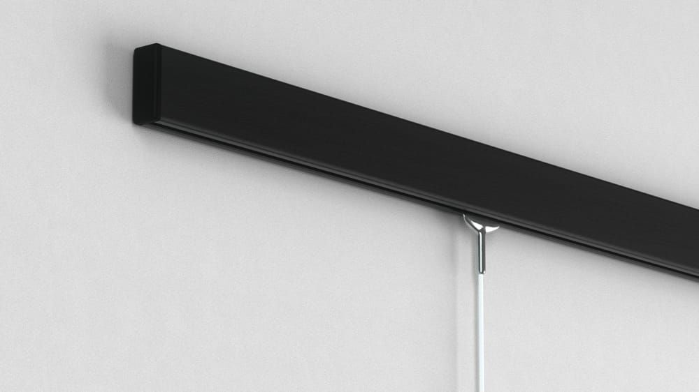 Bilderschiene - Wandschiene für Bilder nach Maß – in Schwarz