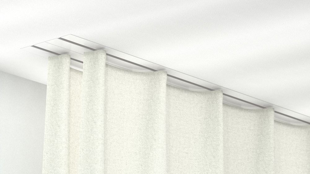 2-läufige Gardinenschiene abgehängte Decke zum Einnuten – in Weiß
