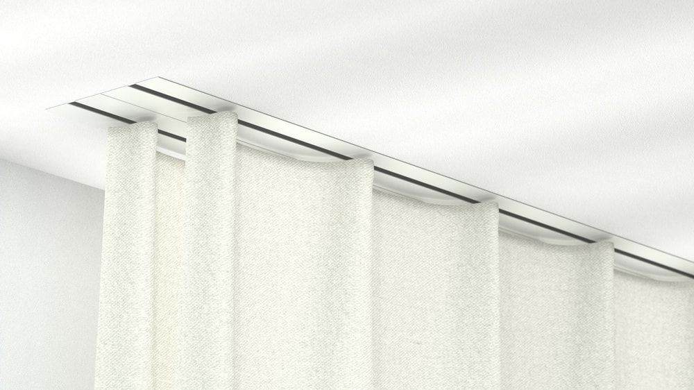 2-läufige Gardinenschiene abgehängte Decke zum Einnuten – in Aluminium