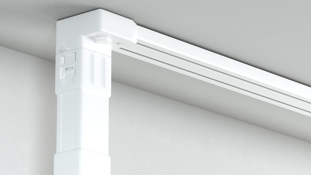 Eletrische Vorhangschiene 2-läufig nach Maß – in Weiß
