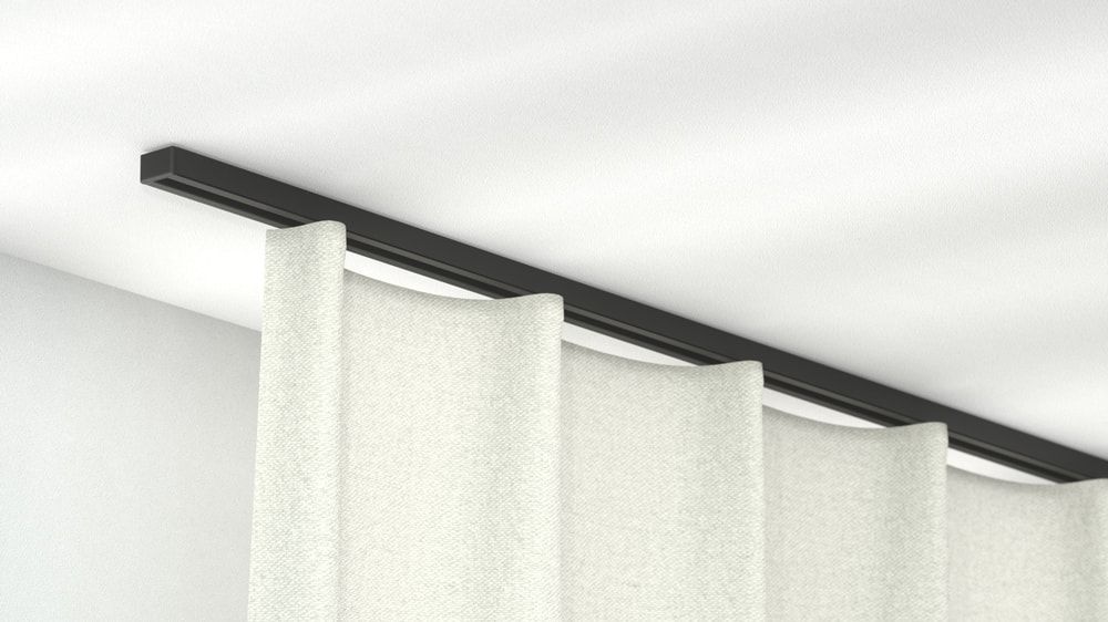 Schwarze Vorhangschiene 1-läufig Modell 850.1 – in Schwarz