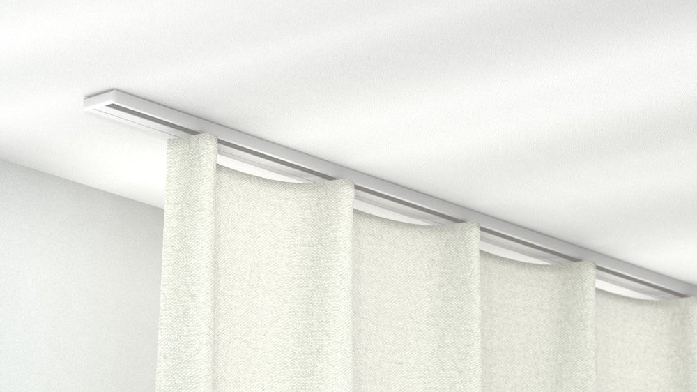 Sehr Flache Deckenschiene Modell 876 nach Maß – in Weiß
