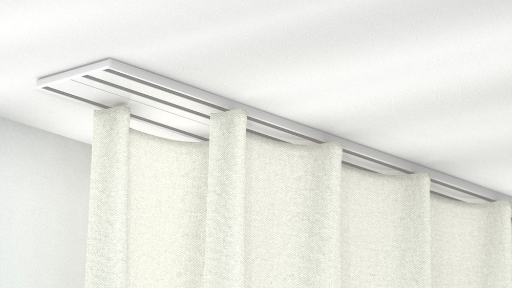 Flachschiene Decke für Gardinen zum Aufschrauben Modell 878 – in Weiß