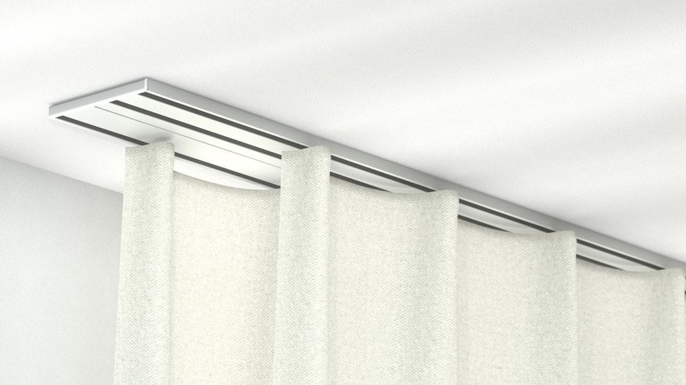 Flachschiene Decke für Gardinen zum Aufschrauben Modell 878 – in Aluminium