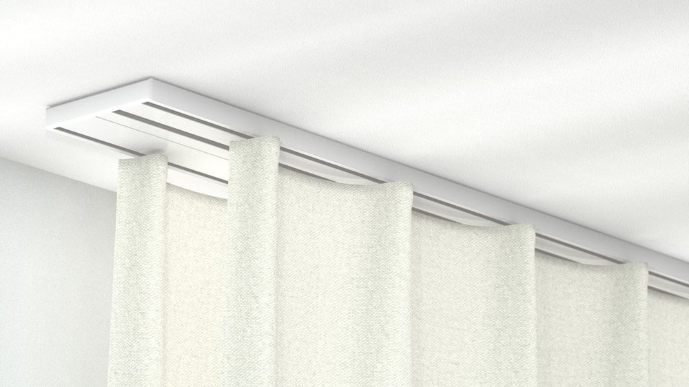 Alugard Modell 881 – flache zweiläufige Deckenschiene – in Weiß