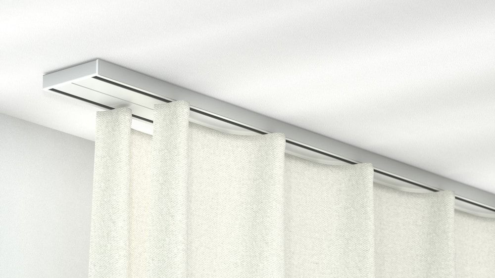 2 läufige Gardinenschiene Modell 883 – für schwere Vorhänge – in Aluminium