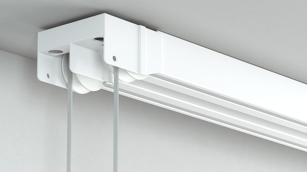 Seilzugschiene Modell 886 zur Deckenmontage – in Weiß