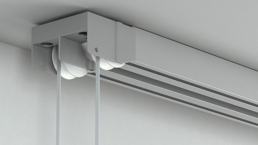 Seilzugschiene Modell 886 zur Deckenmontage – in Aluminium
