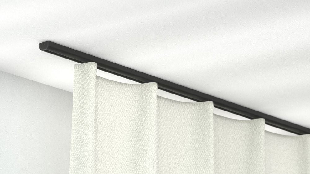 Moderne schwarze Vorhangschiene Modell 887.1 – in Schwarz
