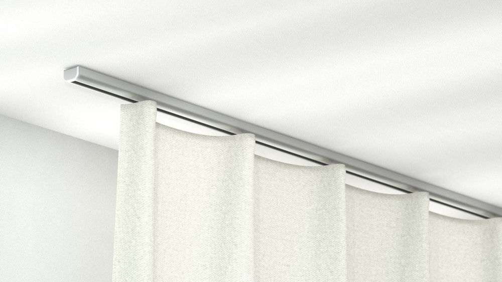 Vorhangschiene Modell 887 - Flachschleuderschiene für Schnellmontage  – in Aluminium