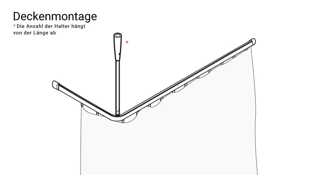 L-Form Duschstangen System rund nach Maß online kaufen