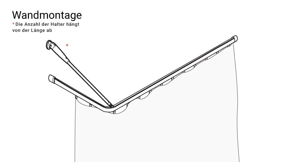 L-Form Duschstangen System rund nach Maß online kaufen