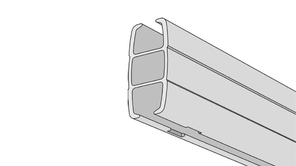 Raumtrennschiene 1-läufig oval nach Maß