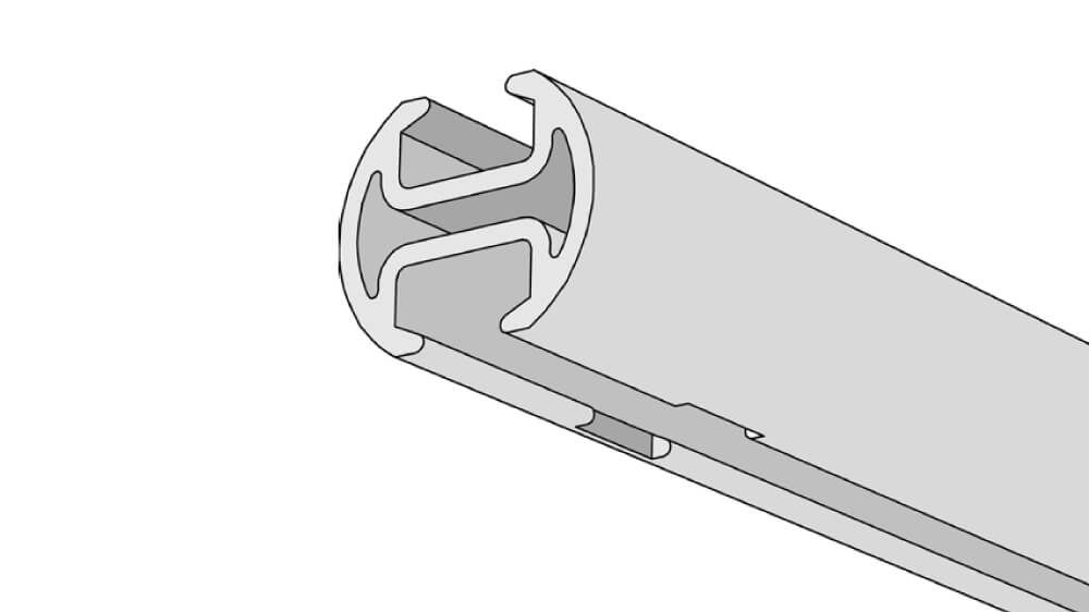 Raumteiler Vorhang Schiene 1-läufig rund nach Maß