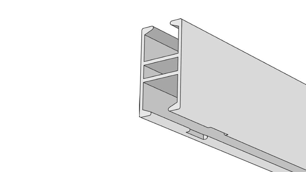 Raumtrenner Schiene für Vorhänge 1-läufig eckig
