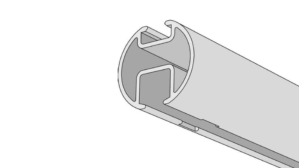 Raumteiler Vorhang Befestigung 1-läufig, rund nach Maß
