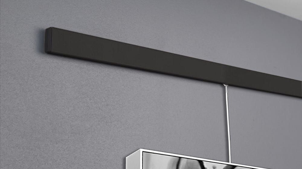 Bilderschiene - Wandschiene für Bilder nach Maß – in Schwarz